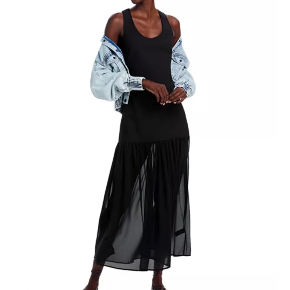 Revolve WAYF SIZE XSMALL EVA DROP WAIST MAXI DRESS BLACK COCKTAIL PARTY NWT $148